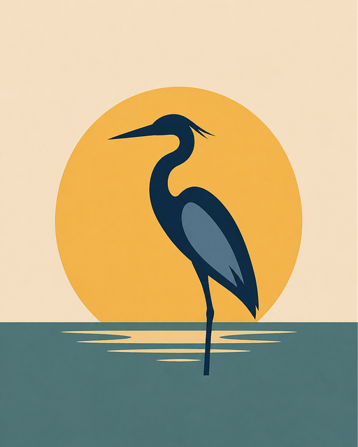 Free heron bird minimal illustration illustration