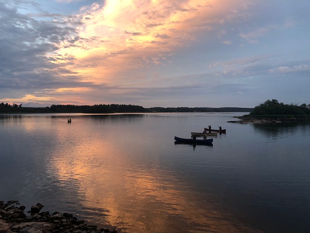 Free Sunset Canoe photo and picture