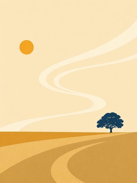 Free minimalism tree landscape vector