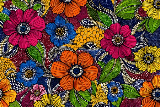 Bloemen, Kleurrijk, Patroon, Abstract