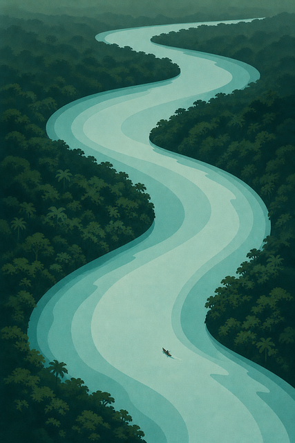 Free jungle river tropical forest vector