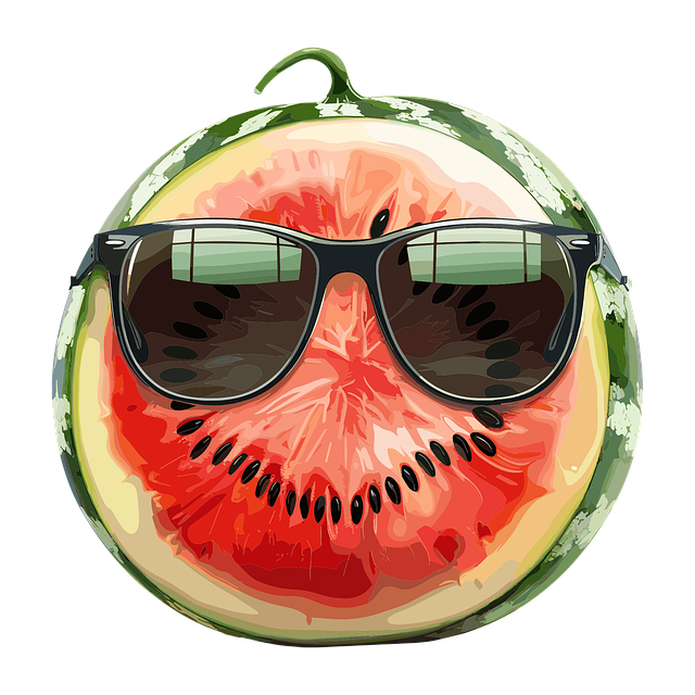 Vannmelon, Solbriller, Sommer, Morsom
