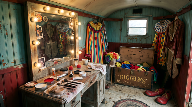Free circus entertainment makeup room illustration