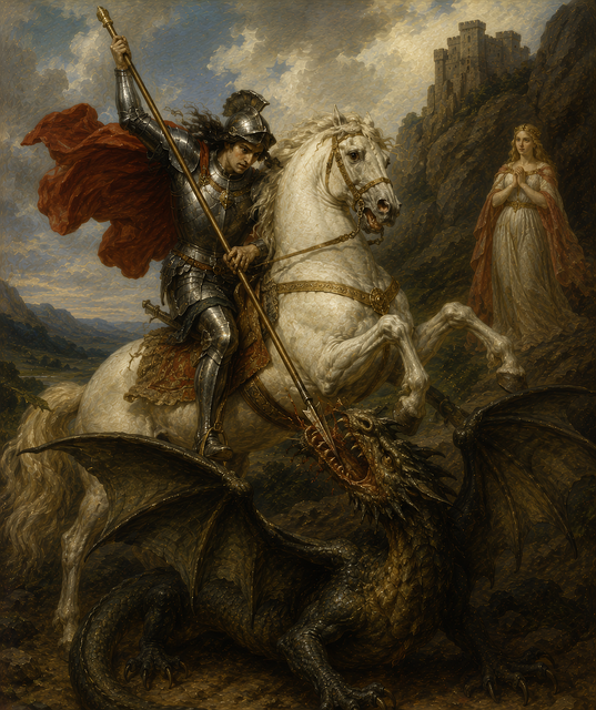 Free Knight Dragon illustration and picture
