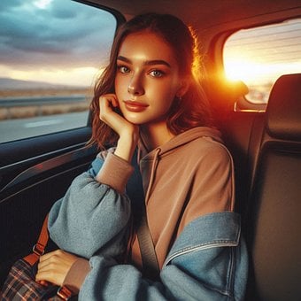 Mujer, Joven, Belleza, Retrato, Natural