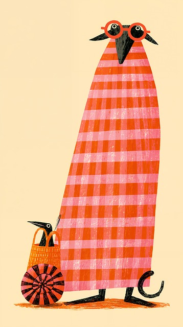 Free bird character orange illustration