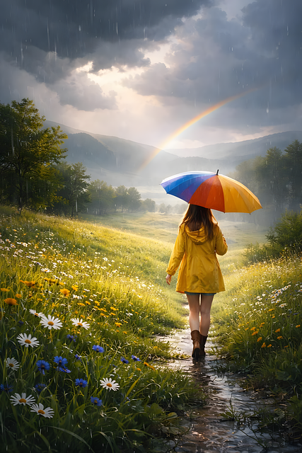 Free Rain Meadow illustration and picture