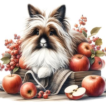 Coelho, Fofo, Maçã, Animal, Retrato