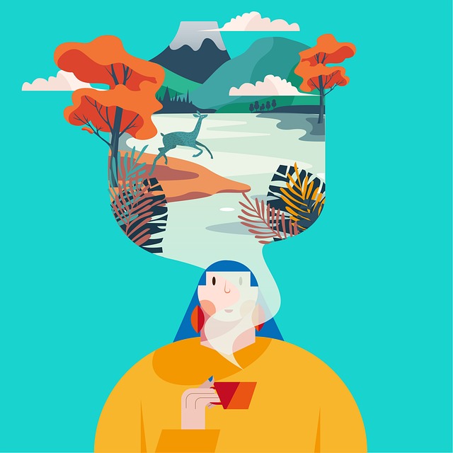 Free landscape cubism abstract illustration