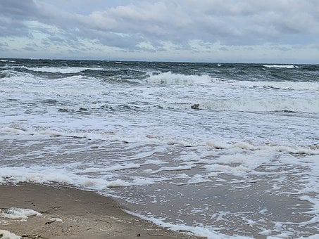 Meer, Strand, Küste, Welle, Himmel, Sand