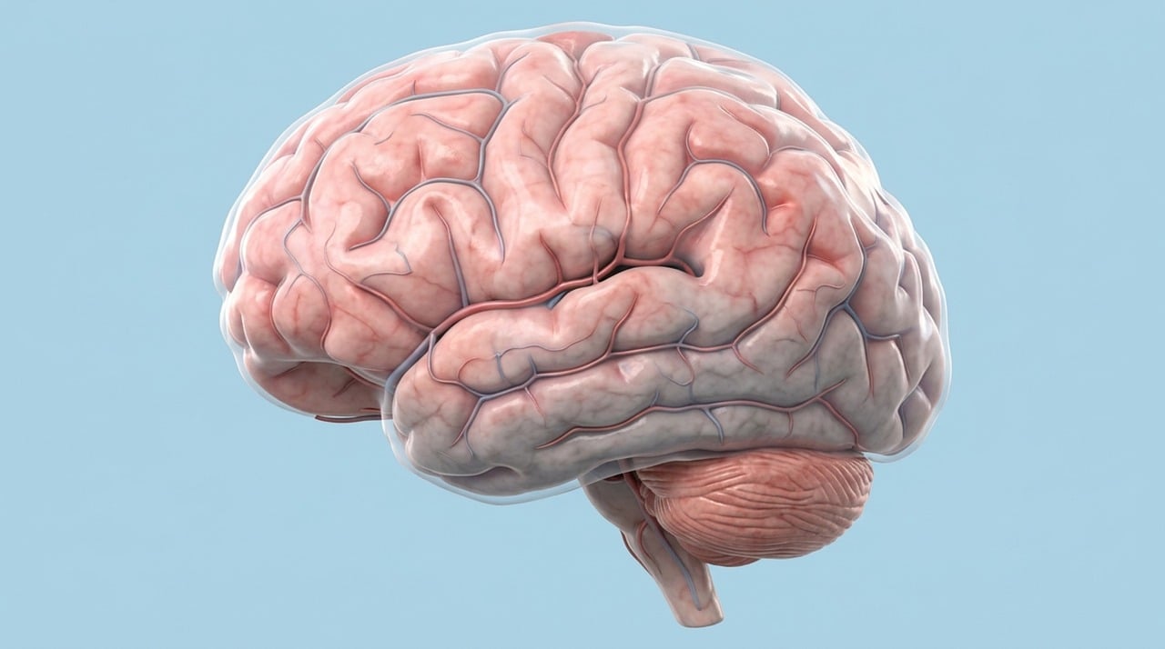 Pink brain illustration