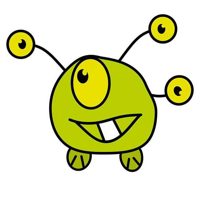 Free four-eyed magic funny illustration