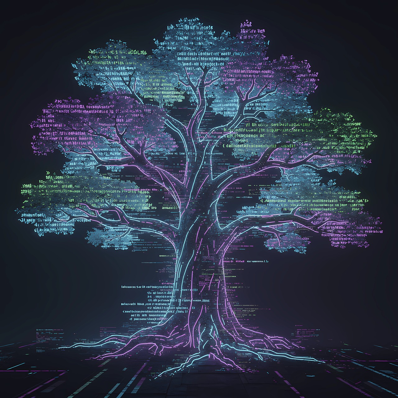 Download free HD stock image of Tree Computer Code Free tree computer code digitization illustration
