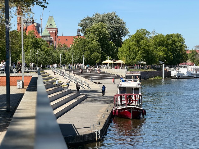 Fluss, Natur, Boot, Weg, Bäume, Menschen