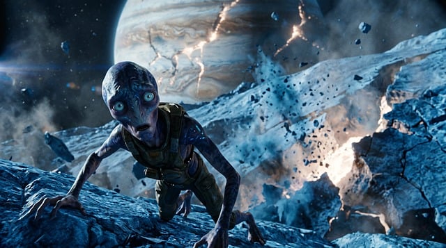 Free alien apocalypse planet explosion illustration