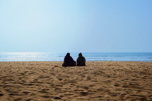 Strand, Hav, Sand, Sommer, Kvinder