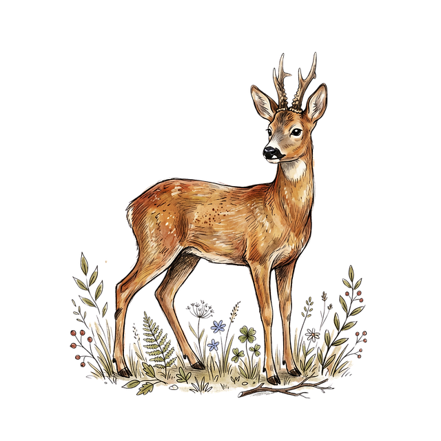 Free roe deer animal nature illustration
