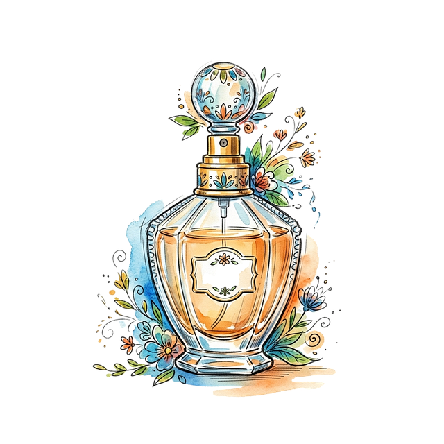 Free perfume bottle flowers illustration