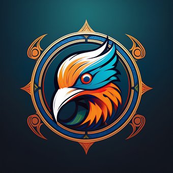 Logo, Symbol, Piktogramm, Vogel, Orange