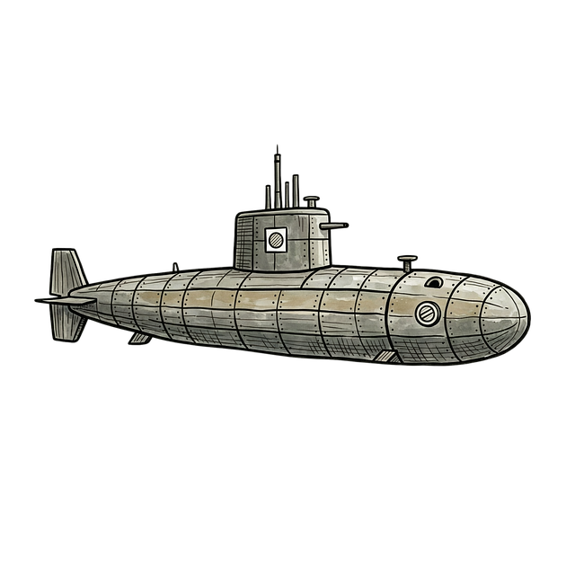 Free submarine drawing ocean illustration