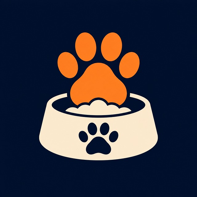 Free feeding bowl stylized design dark navy background vector