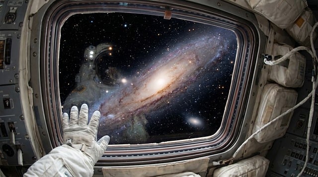 Astronauta, Espacio, Galaxia, Ventana