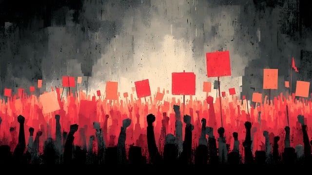 Free protest crowd demonstration illustration