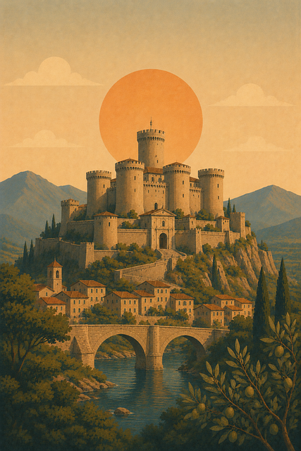 Free castle medieval castle fortress illustration