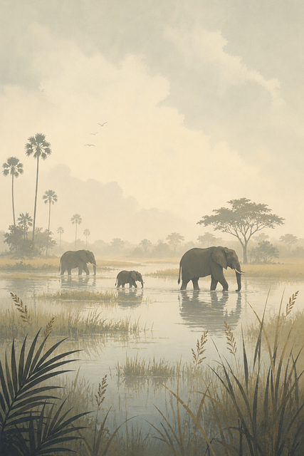 Free elephants elephant family nature vector