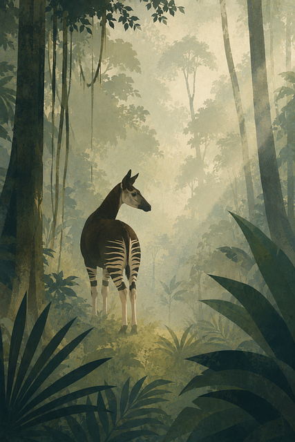 Free okapi rainforest tropical jungle vector