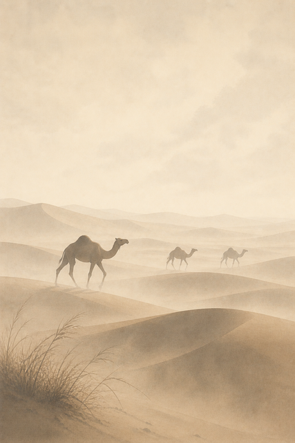 Free camels camel caravan desert illustration
