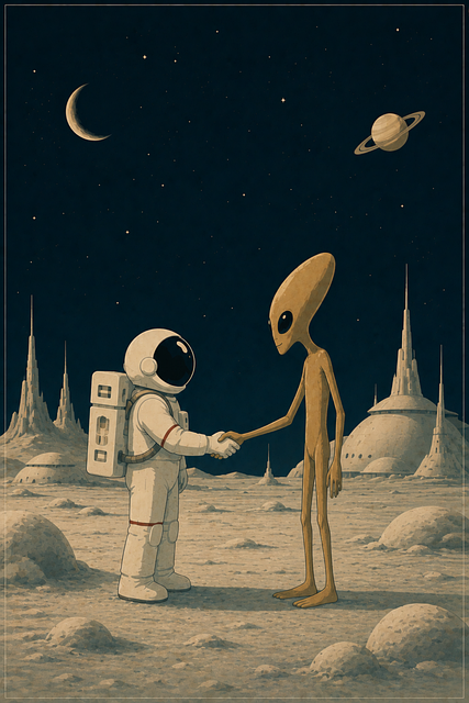 Free ai generated astronaut alien vector
