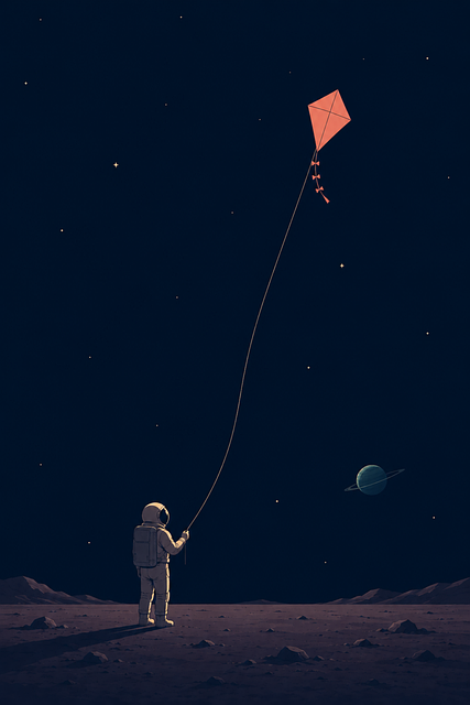 Free ai generated astronaut kite flying vector