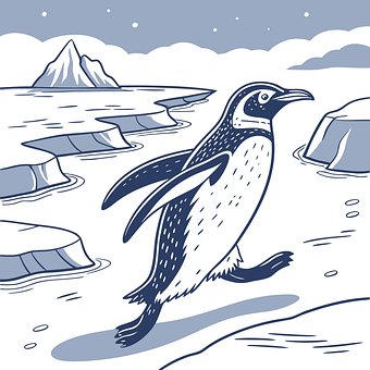 Pingvin, Illustrasjon, Polar, Tegneserie