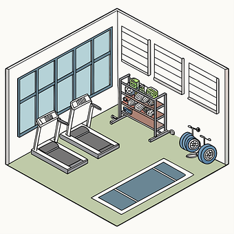 Treningsstudio, Tredemølle, Hantler