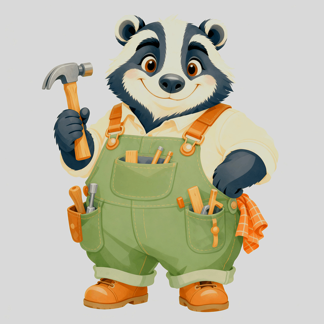 Free badger carpenter tools illustration