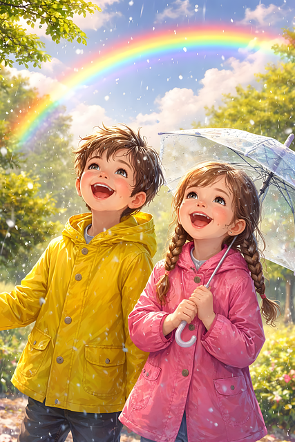 Free Rainbow Children illustration and picture