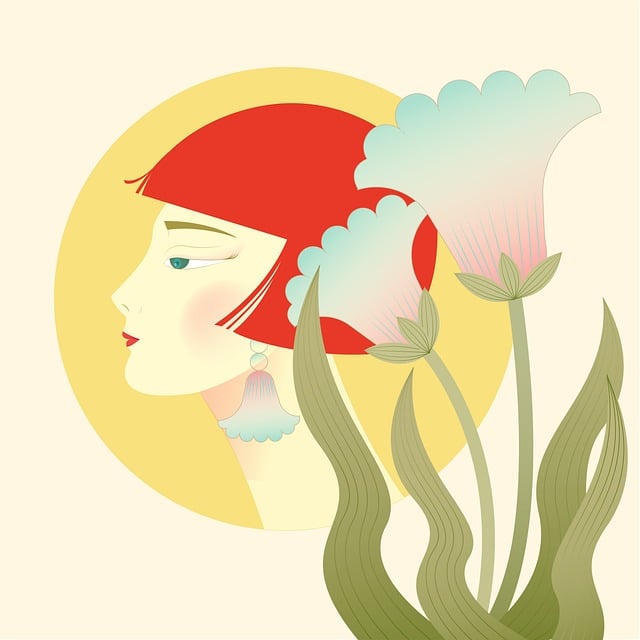 Free art deco geometric pattern retro style illustration