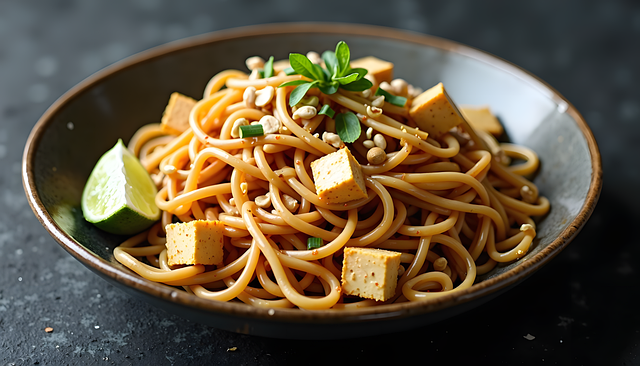 Free tofu noodles vegan illustration
