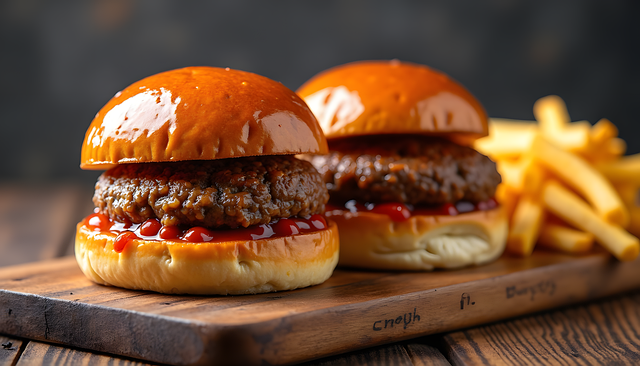 Ai Generiert, Burger, Pommes Frites