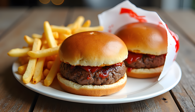 Free ai generated burger french fries illustration