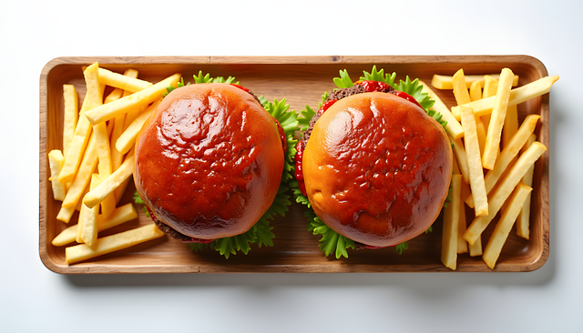 Free ai generated hamburger french fries illustration