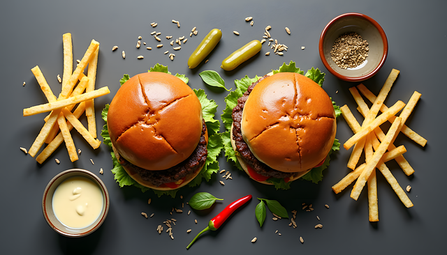 Free ai generated hamburger french fries illustration