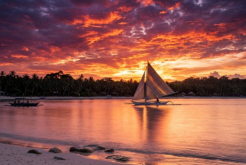 Free Sunset Sailboat illustration and picture