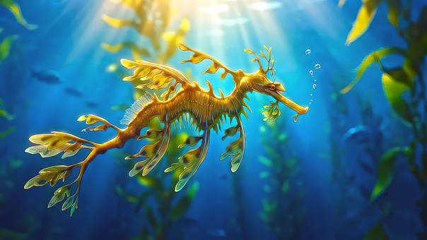 Free Seahorse Leafy Sea Dragon illustration and picture