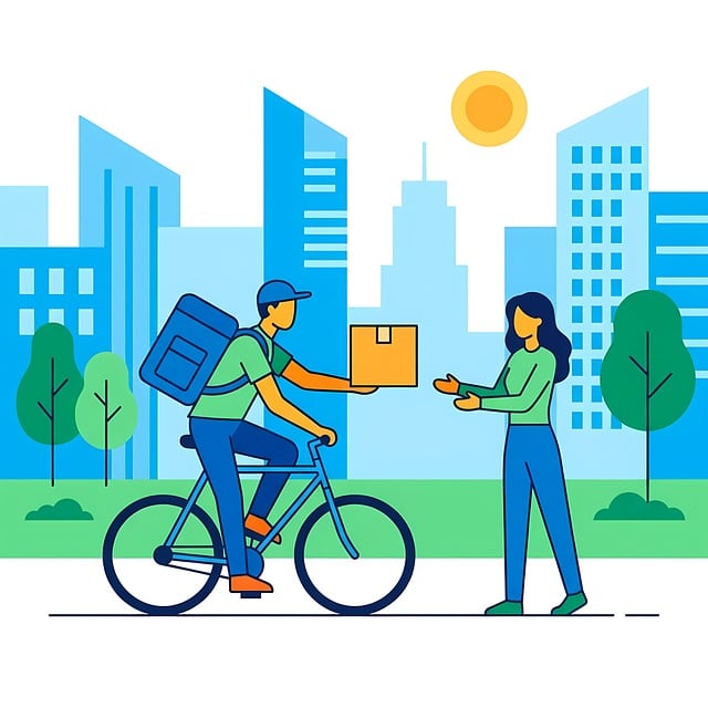 Free courier city bicycle illustration