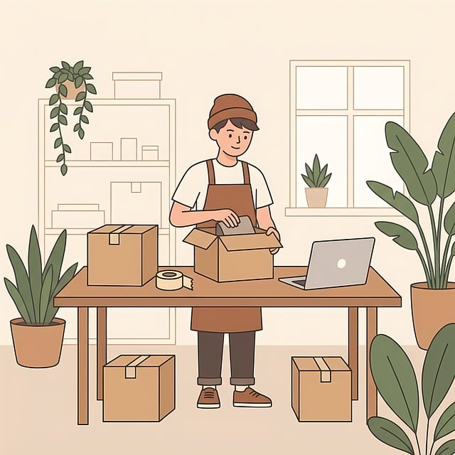 Auspacken, Versanddienst, Homeoffice