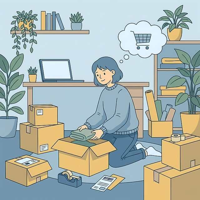 Verpackung, Arbeitsplatz, Büro, Frau