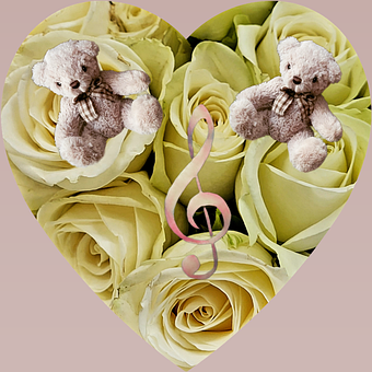 Free Roses Teddy Bear illustration and picture