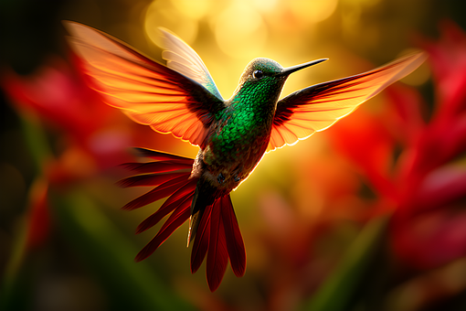 Kolibri, Bewegung, Flügel, Schillernd